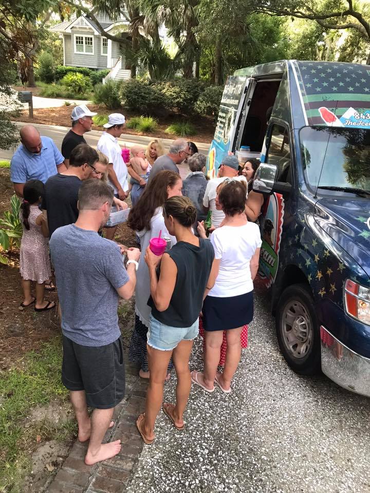 Our green ice cream truck covered in treat pictures
